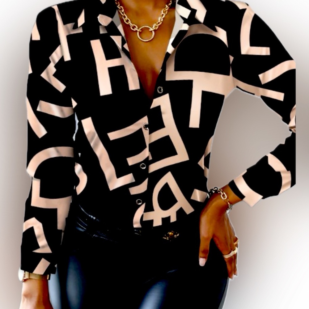 Black and cream shirt